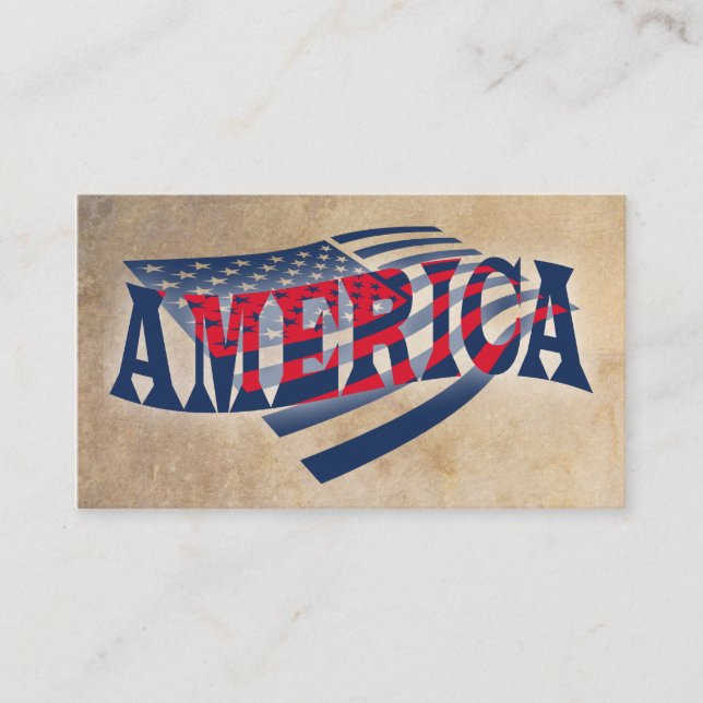 American Flag Independence Business Card (Front)