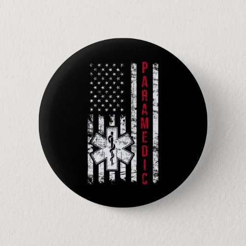 American Flag Independence Day Emt Ems Usa  Button