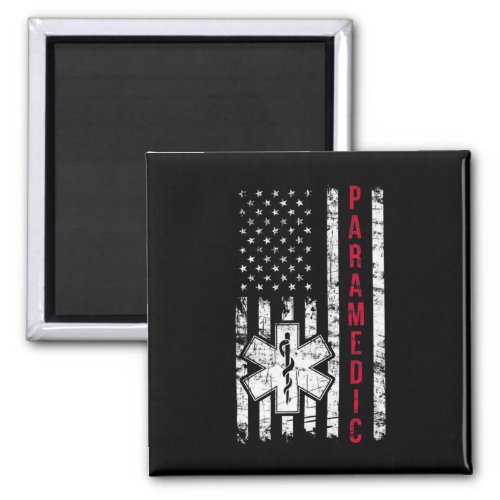 American Flag Independence Day Emt Ems Usa  Magnet