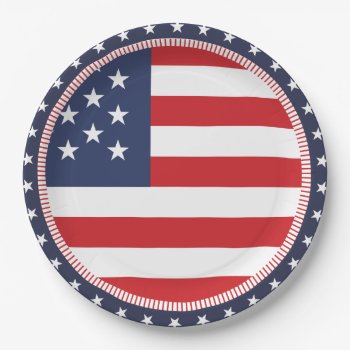 American Flag Independence Day Paper Plate by KitchenShoppe at Zazzle