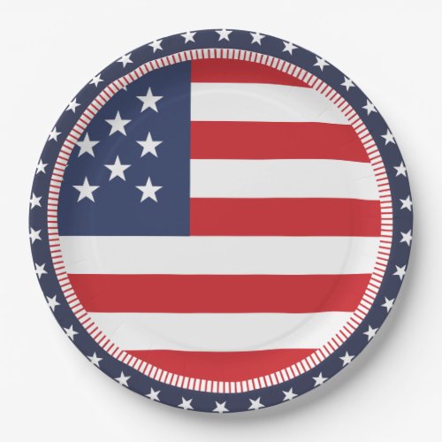 American Flag Independence Day Paper Plate