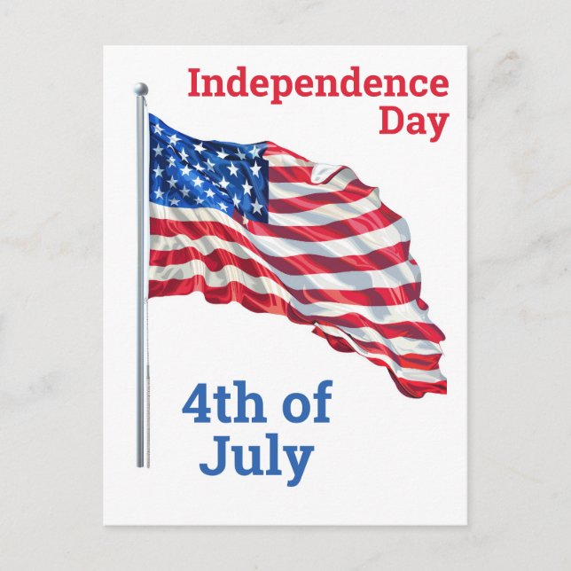 American Flag Independence Day Postcard (Front)