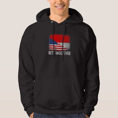 American Flag  Indonesia Flag Best Daddy Ever Fam Hoodie