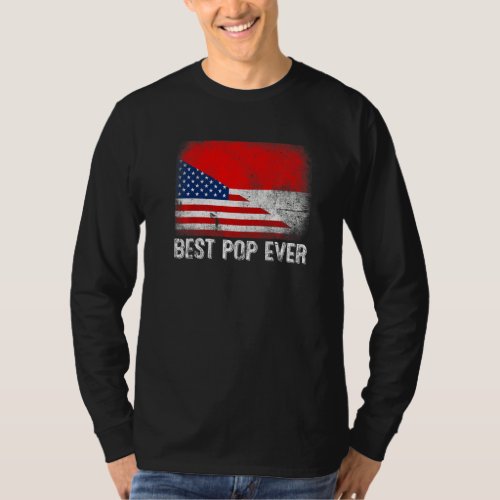 American Flag  Indonesia Flag Best Pop Ever Famil T_Shirt