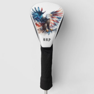 *~* American Flag .. Initials USA Bald Eagle AP16 Golf Head Cover