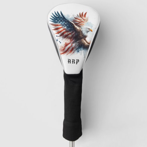  American Flag  Initials USA Bald Eagle AP16 Golf Head Cover