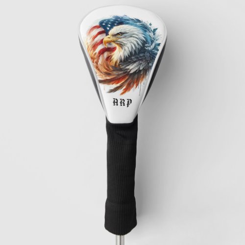  American Flag  Initials USA Bald Eagle AP16 Golf Head Cover