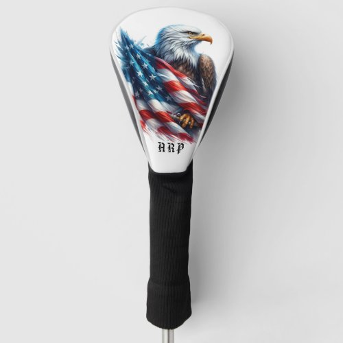  American Flag  Initials USA Bald Eagle AP16 Golf Head Cover