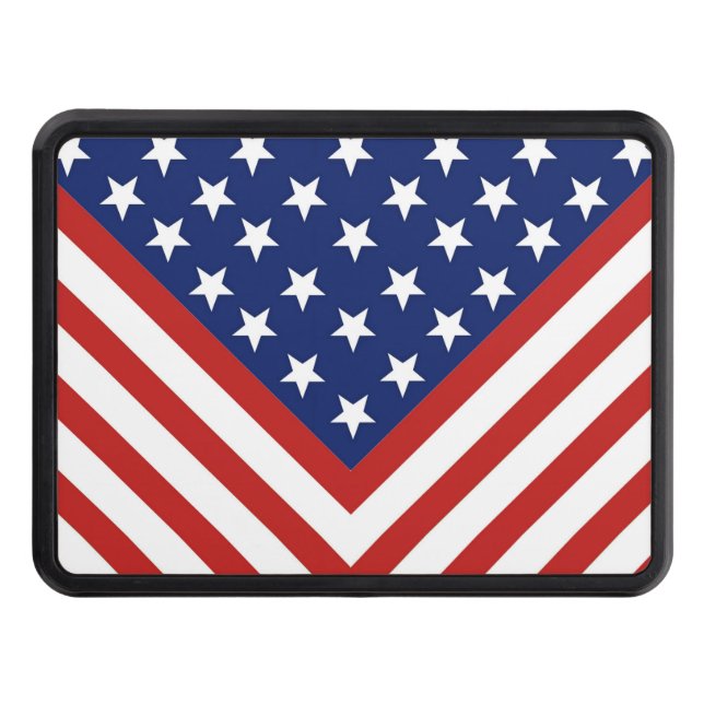 American Flag Inspired Design. Trailer Hitch Cover (Front)