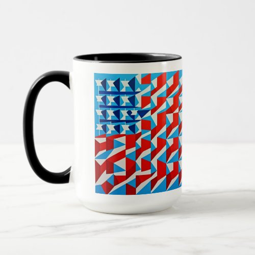 American flag inspired modern art mug