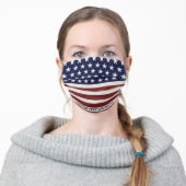 American Flag Inspired Red White Blue USA Custom Adult Cloth Face Mask (Worn)