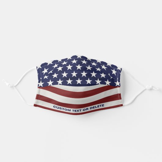 American Flag Inspired Red White Blue USA Custom Adult Cloth Face Mask (Front, Unfolded)