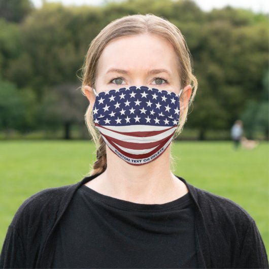 American Flag Inspired Red White Blue USA Custom Adult Cloth Face Mask (Outside)