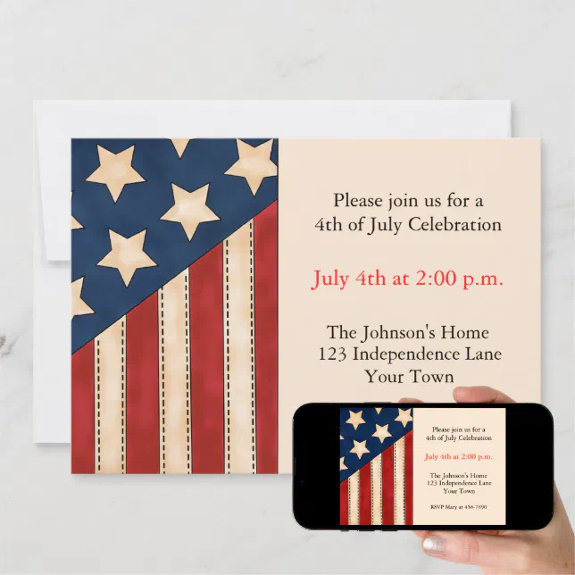 American Flag Invitation | Zazzle