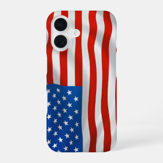 American Flag iPhone 16 Case Proudly Waving