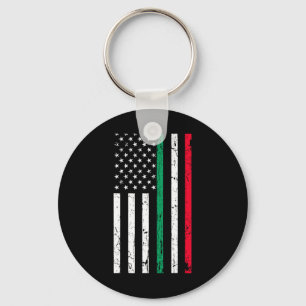 American Flag Italian American Pride 4th Of July Keychain
