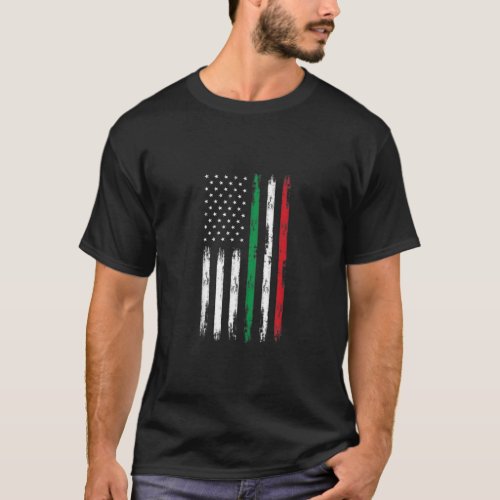 American Flag Italian Roots Italy Italia Patriotic T_Shirt