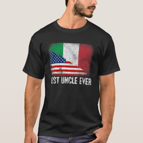 American Flag  Italy Flag Best Uncle Ever Family T_Shirt