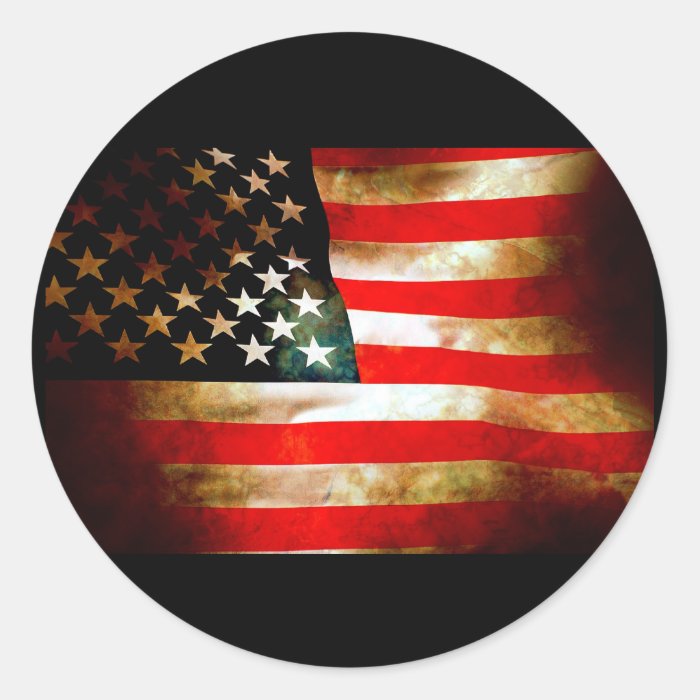 American Flag Items Round Sticker