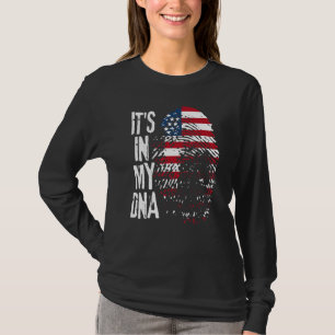 American Flag It's In My Dna Fingerprint Patriotic T-Shirt