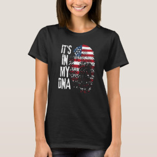 American Flag It's In My Dna Fingerprint Patriotic T-Shirt