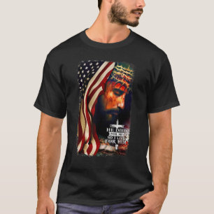American Flag Jesus Christian Quote Bible Verse Re T-Shirt