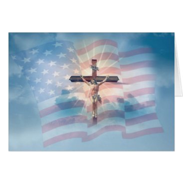 American Flag Jesus on Crucifix Clouds American Flag Jesus on Crucifix Clouds