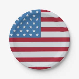 American Flag July 4th Paper Plates