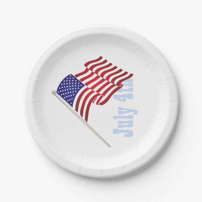 American Flag, July 4th Paper Plates (Front)