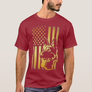American Flag K9 German Shepherd Police Dog Gift T-Shirt