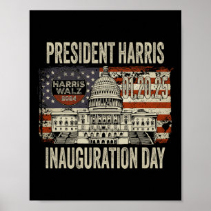 American Flag Kamala Harris President Inauguration Poster