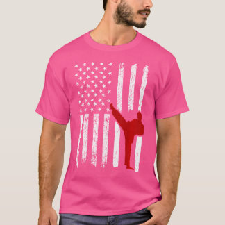 American Flag Karate Fighter T-Shirt