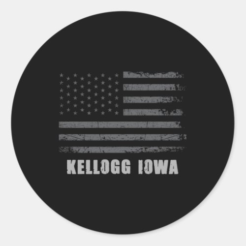 American Flag Kellogg Iowa Usa Patriotic Classic Round Sticker