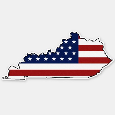 American Flag Kentucky Sticker