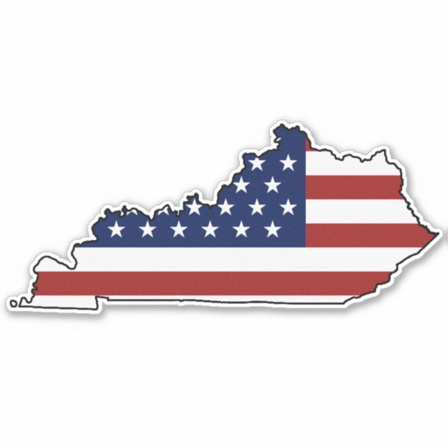 American Flag Kentucky Sticker (Front)