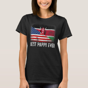 American Flag & Kenya Flag Best Pappy Ever Family T-Shirt