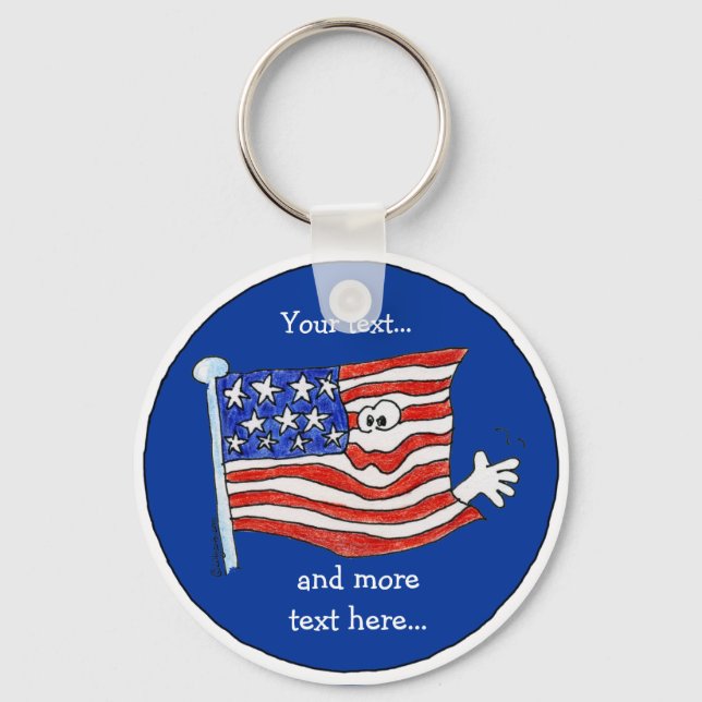 American Flag Key Chain To Customize (Front)
