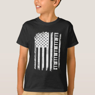 American Flag Keyboard Player Piano Music Pianist T-Shirt