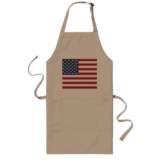 American Flag Khaki Long Apron