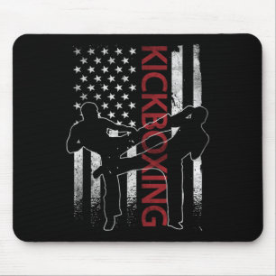 American Flag Kickboxing Apparel Us Flag Kickboxer Mouse Pad