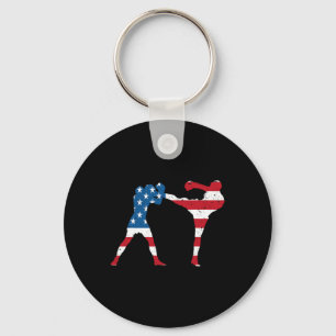 American Flag Kickboxing  Keychain