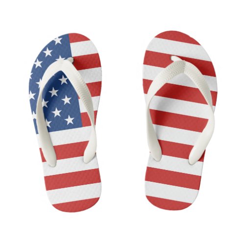 American Flag Kids Flip Flops