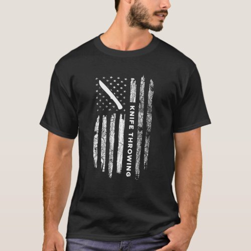 American Flag Knife Throwing _ Vintage Knife Throw T_Shirt