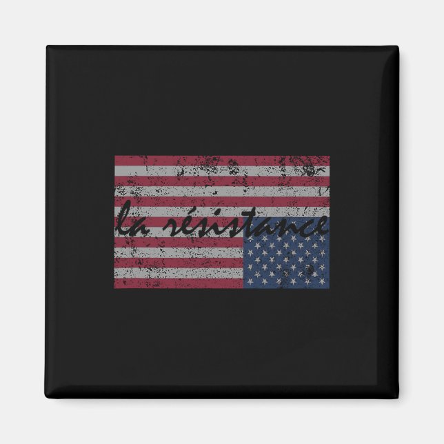 American Flag La Resistance Resist Upside Down Usa Magnet (Front)