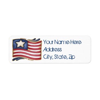 American Flag Label by Zazzlemm_Cards at Zazzle