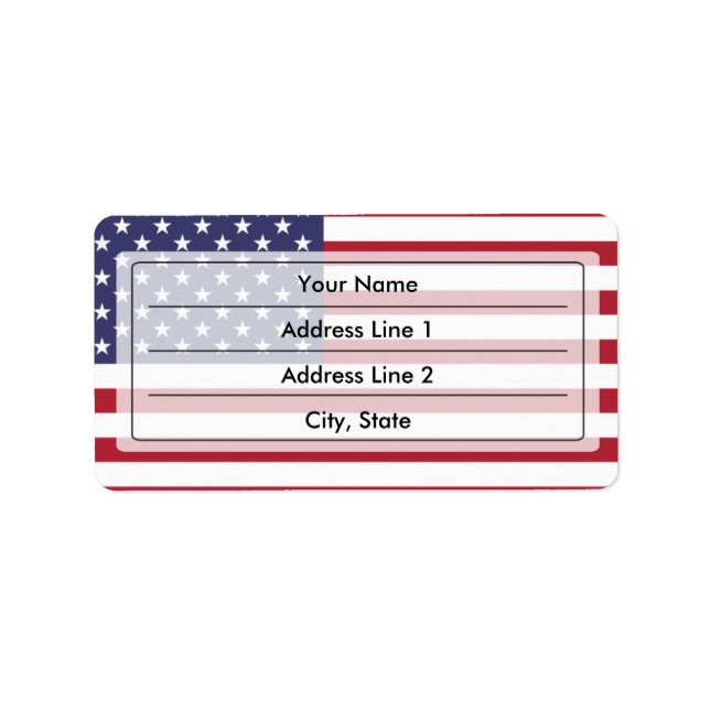 American flag label (Front)