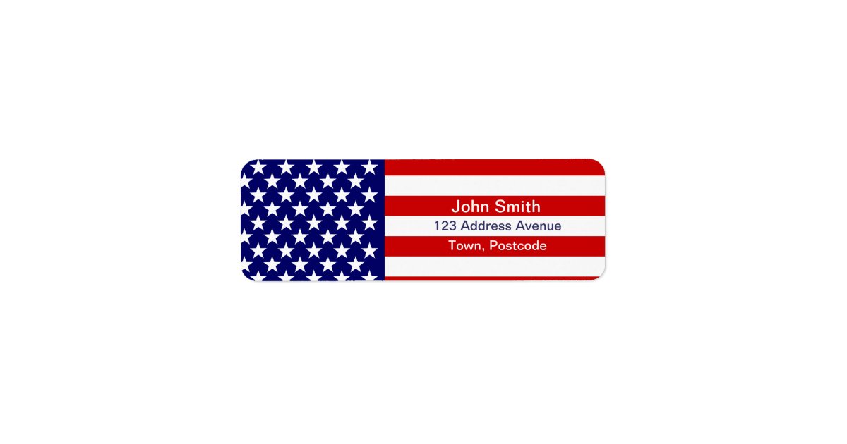American flag label Zazzle