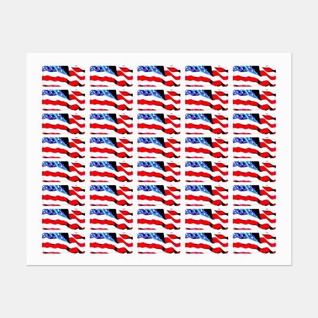 American flag labels (Sheet)