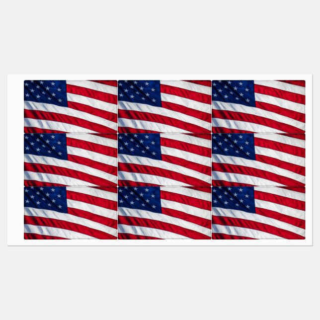 American Flag Labels (Sheet)