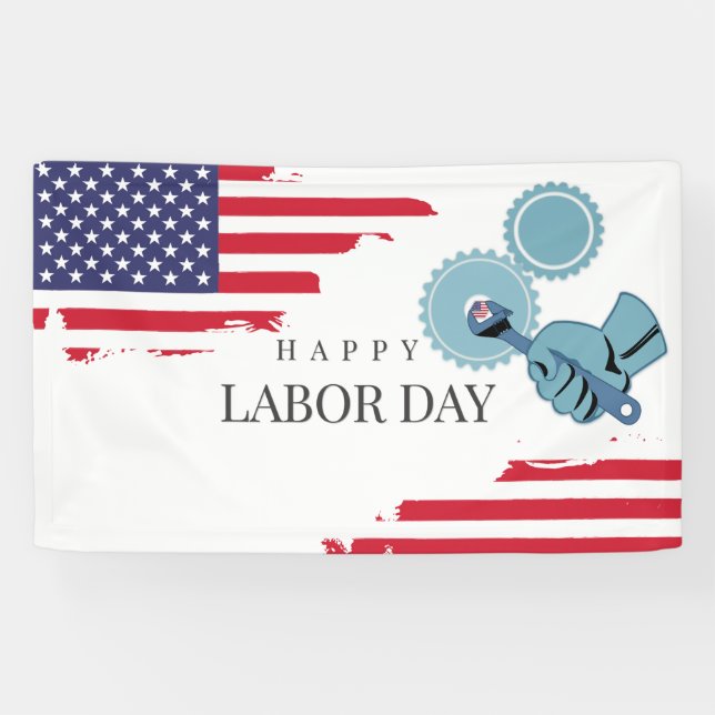 American Flag Labor Day Banner (Horizontal)